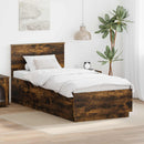 Sengestel med hovedgærde Røget eg 70 x 190 cm Konstrueret træ