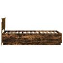 Sengestel med hovedgærde Røget eg 70 x 190 cm Konstrueret træ