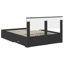 Sengestel med hovedgærde Sort 140 x 190 cm Konstrueret træ