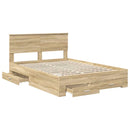 Sengestel med hovedgærde Sonoma eg 140 x 190 cm Konstrueret træ