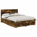 Sengestel med hovedgærde Røget eg 140 x 190 cm Konstrueret træ