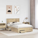 Sengestel med hovedgærde Sonoma eg 135 x 190 cm Konstrueret træ