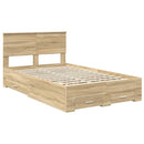 Sengestel med hovedgærde Sonoma eg 135 x 190 cm Konstrueret træ