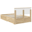 Sengestel med hovedgærde Sonoma eg 135 x 190 cm Konstrueret træ