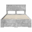 Sengestel med hovedgærde Beton Grå 120 x 190 cm Konstrueret træ