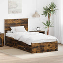 Sengestel med hovedgærde Røget eg 90 x 190 cm Konstrueret træ