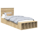 Sengestel med hylde Sonoma eg 75 x 190 cm Konstrueret træ