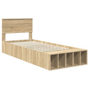 Sengestel med hylde Sonoma eg 75 x 190 cm Konstrueret træ