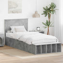 Sengestel med hylde Beton Grå 70 x 190 cm Konstrueret træ