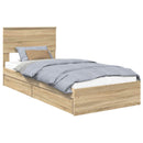 Opbevaringsseng Sonoma eg 90 x 190 cm Konstrueret træ
