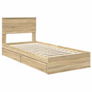 Opbevaringsseng Sonoma eg 90 x 190 cm Konstrueret træ