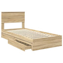 Opbevaringsseng Sonoma eg 90 x 190 cm Konstrueret træ