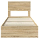 Opbevaringsseng Sonoma eg 90 x 190 cm Konstrueret træ