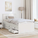 Daybed med skuffe Hvid og sort 75 x 190 cm Konstrueret træ