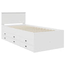 Daybed med skuffe Hvid og sort 75 x 190 cm Konstrueret træ