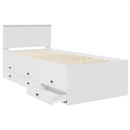 Daybed med skuffe Hvid og sort 75 x 190 cm Konstrueret træ