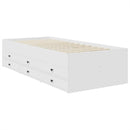 Daybed med skuffe Hvid og sort 75 x 190 cm Konstrueret træ