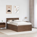 Sengestel med hovedgærde Brun eg 120 x 190 cm Konstrueret træ