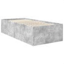 Sengestel med hovedgærde Beton Grå 120 x 200 cm Konstrueret træ