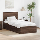 Sengestel med hovedgærde Brun eg 75 x 190 cm Konstrueret træ