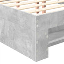 Sengestel med hovedgærde Beton Grå 200 x 200 cm Konstrueret træ