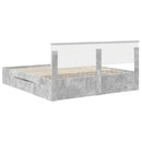 Sengestel med hovedgærde Beton Grå 200 x 200 cm Konstrueret træ
