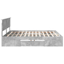 Sengestel med hovedgærde Beton Grå 200 x 200 cm Konstrueret træ
