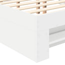 Sengestel med hovedgærde Hvid 180 x 200 cm Konstrueret træ