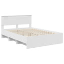 Sengestel med hovedgærde Hvid 140 x 200 cm Konstrueret træ
