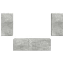 Tv vægskab sæt Vægmonteret 4 pcs Beton Grå Konstrueret træ