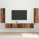 Tv vægskab sæt 4 pcs 29,5 x 31 x 100 cm Gammelt træ