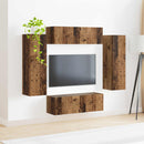 Tv vægskab sæt 4 pcs 29,5 x 31 x 100 cm Gammelt træ