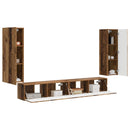 Tv vægskab sæt 4 pcs 29,5 x 31 x 100 cm Gammelt træ