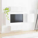 Tv vægskab sæt Vægmonteret 6 pcs Hvid