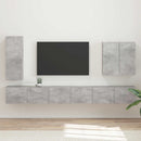 Tv vægskab sæt Vægmonteret 6 pcs Beton Grå