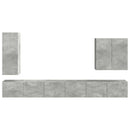 Tv vægskab sæt Vægmonteret 6 pcs Beton Grå