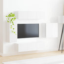 Tv vægskab sæt Vægmonteret 6 pcs Høj gloss hvid
