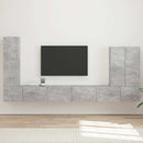 Tv vægskab sæt Vægmonteret 6 pcs Beton Grå