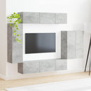 Tv vægskab sæt Vægmonteret 6 pcs Beton Grå