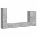 Tv vægskab sæt Vægmonteret 6 pcs Beton Grå