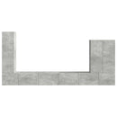 Tv vægskab sæt Vægmonteret 6 pcs Beton Grå