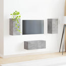TV-møbelsæt Vægmonteret 2 pcs Beton Grå Konstrueret træ