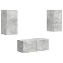 TV-møbelsæt Vægmonteret 2 pcs Beton Grå Konstrueret træ