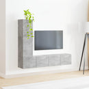TV-møbelsæt Vægmonteret 3 pcs Beton Grå Konstrueret træ