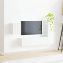TV-møbelsæt Vægmonteret 4 pcs Hvid Konstrueret træ