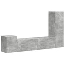 TV-møbelsæt Vægmonteret 4 pcs Beton Grå Konstrueret træ