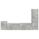 TV-møbelsæt Vægmonteret 4 pcs Beton Grå Konstrueret træ