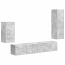 TV-møbelsæt Vægmonteret 4 pcs Beton Grå Konstrueret træ