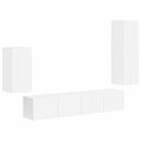 TV-møbelsæt Vægmonteret 4 pcs Høj gloss hvid Konstrueret træ