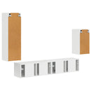 TV-møbelsæt Vægmonteret 4 pcs Høj gloss hvid Konstrueret træ